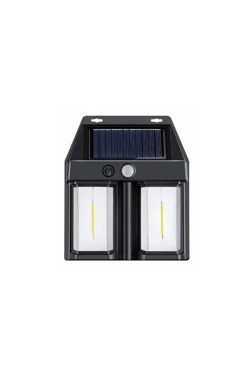 Rustik Ampul İkili Solar Duvar Aplik Güneş Enerjili Hareket Sensörlü