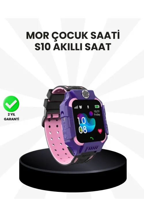 S10 Akıllı Çocuk Saati Mor Model Çift Yönlü Konuşma Ve Sos Fonksiyonu