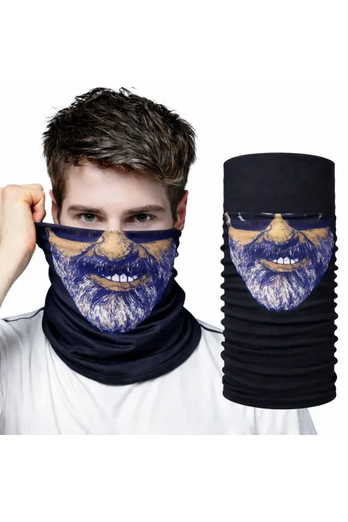 Sakallı Yüz Desenli Baf Buff – Çok Amaçlı Boyunluk  Maske 1 No