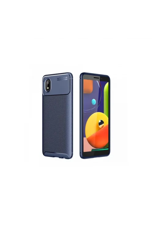 Samsung Galaxy A01 Core Kılıf Auto Focus Karbon Kapak - Lacivert
