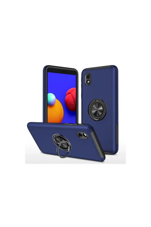 Samsung Galaxy A01 Core Kılıf Elit Yüzüklü Kapak - Lacivert