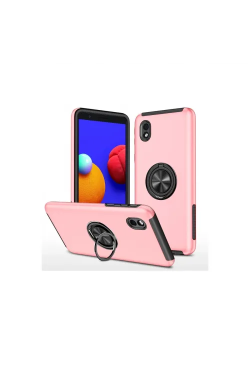 Samsung Galaxy A01 Core Kılıf Elit Yüzüklü Kapak - Pembe