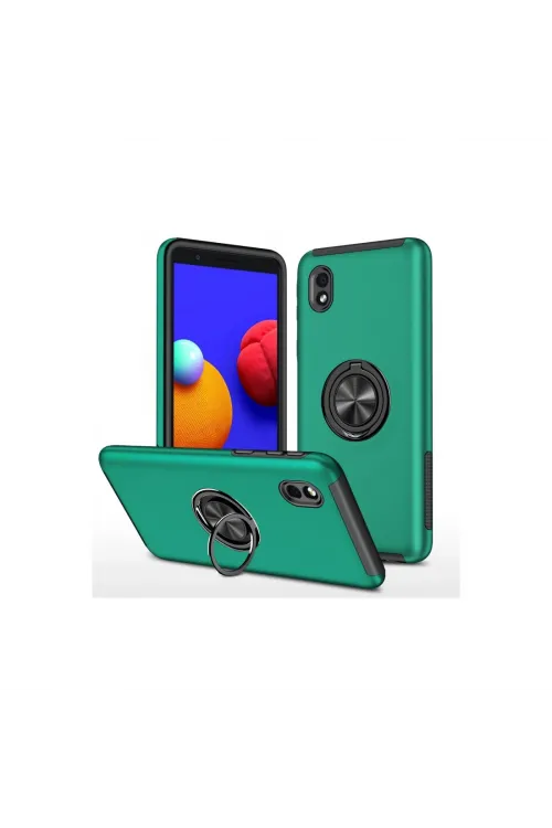 Samsung Galaxy A01 Core Kılıf Elit Yüzüklü Kapak - Yeşil