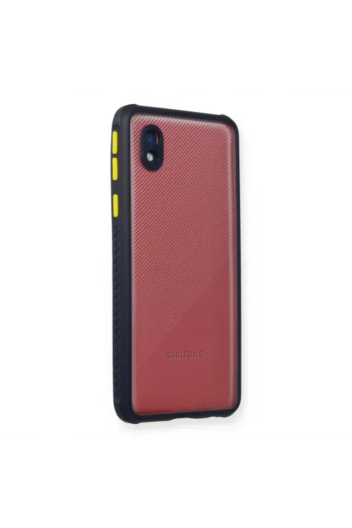 Samsung Galaxy A01 Core Kılıf Miami Şeffaf Silikon - Lacivert