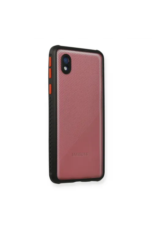 Samsung Galaxy A01 Core Kılıf Miami Şeffaf Silikon - Siyah