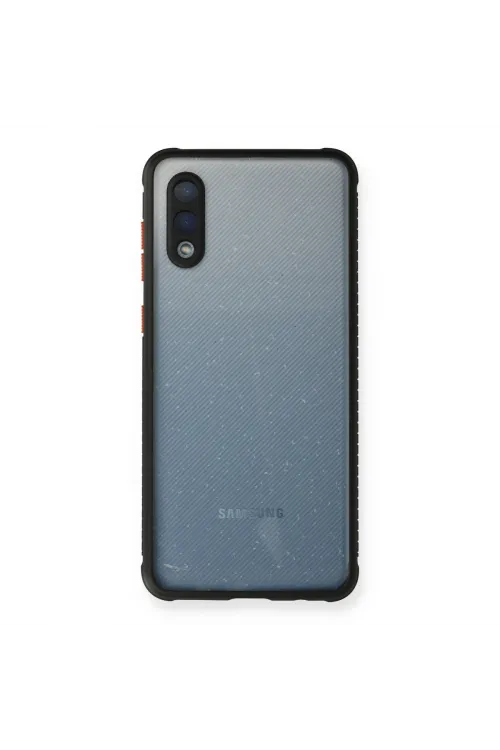 Samsung Galaxy A02 Kılıf Miami Şeffaf Silikon - Siyah