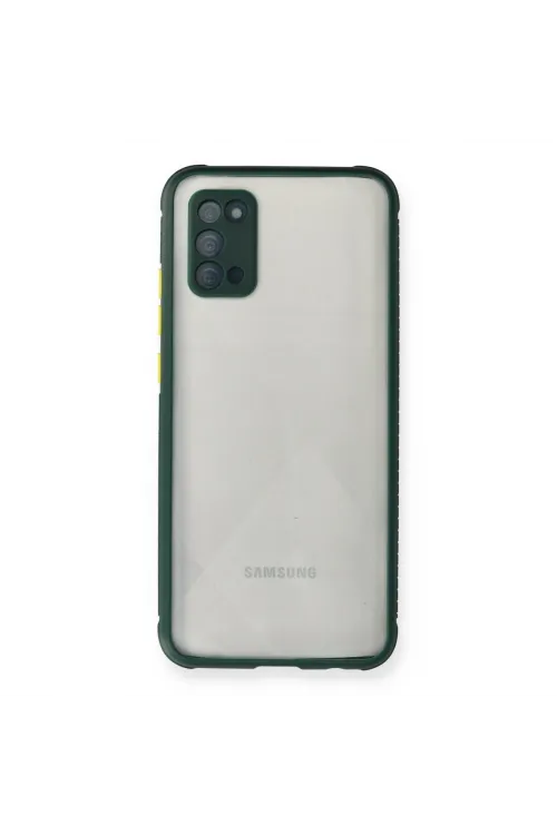 Samsung Galaxy A02s Kılıf Miami Şeffaf Silikon - Koyu Yeşil