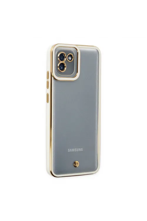 Samsung Galaxy A03 Kılıf Liva Lens Silikon - Beyaz