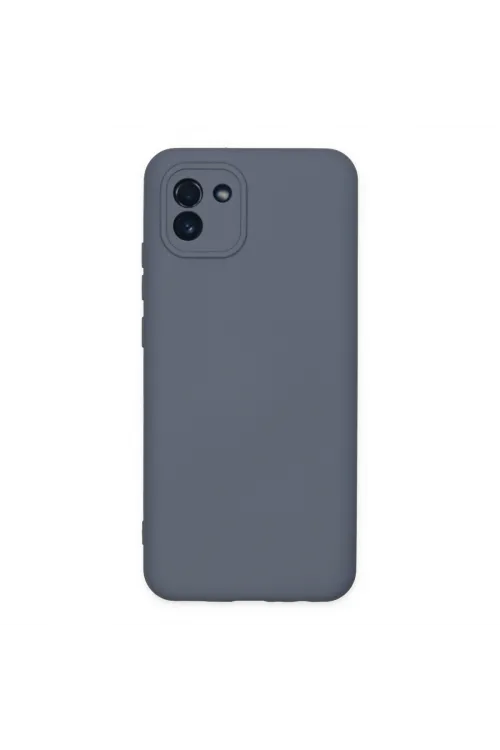 Samsung Galaxy A03 Kılıf Nano İçi Kadife Silikon - Gri