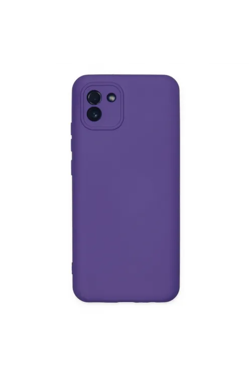 Samsung Galaxy A03 Kılıf Nano İçi Kadife Silikon - Mor
