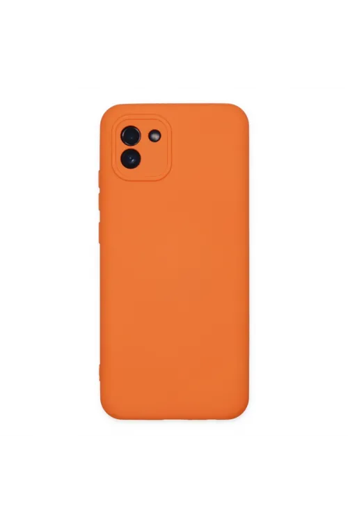 Samsung Galaxy A03 Kılıf Nano İçi Kadife Silikon - Turuncu