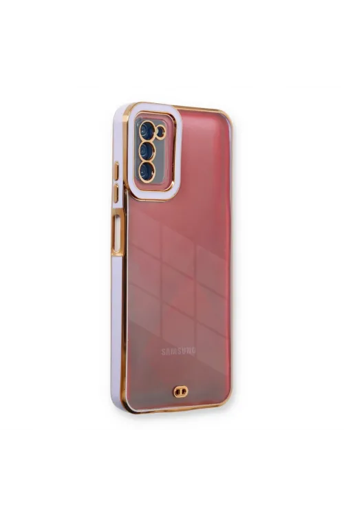 Samsung Galaxy A03s Kılıf Liva Lens Silikon - Lila