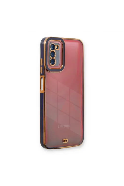 Samsung Galaxy A03s Kılıf Liva Lens Silikon - Mavi
