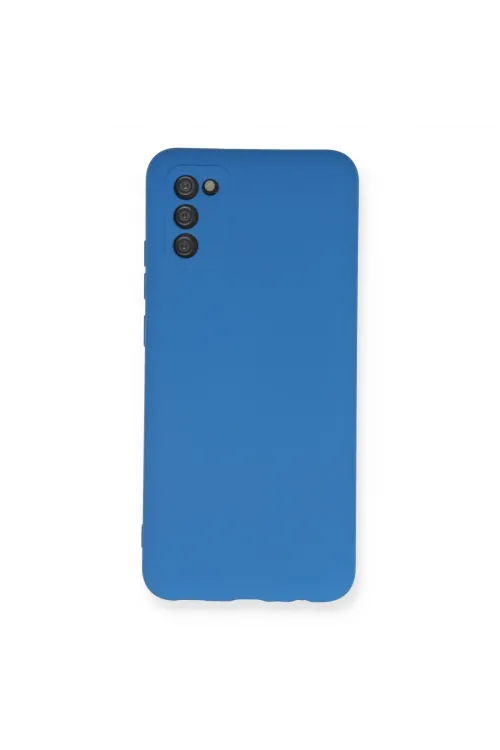 Samsung Galaxy A03s Kılıf Nano İçi Kadife Silikon - Mavi