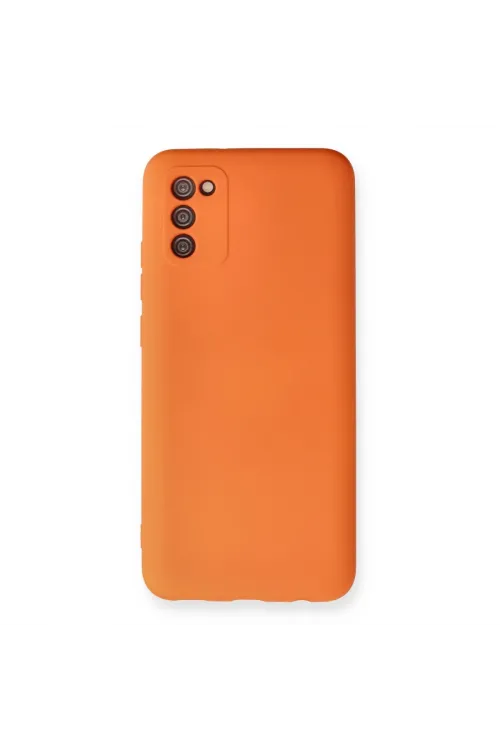 Samsung Galaxy A03s Kılıf Nano İçi Kadife Silikon - Turuncu