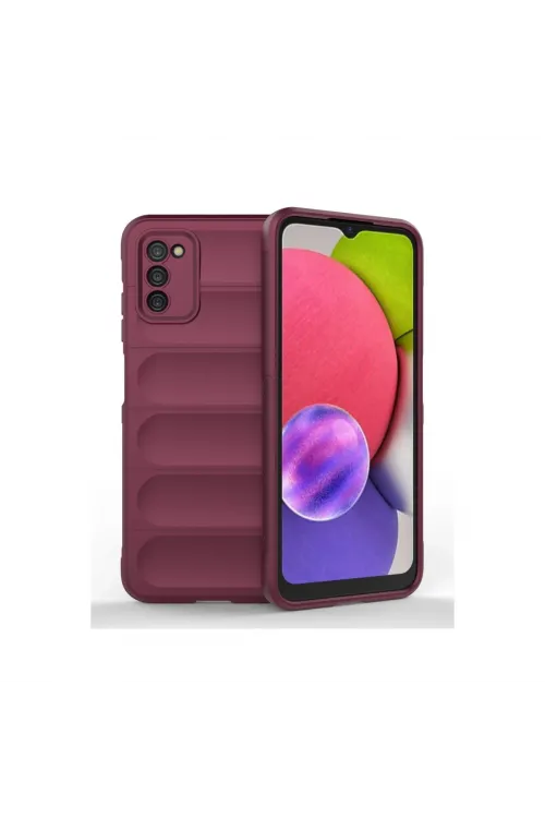 Samsung Galaxy A03s Kılıf Optimum Silikon - Bordo