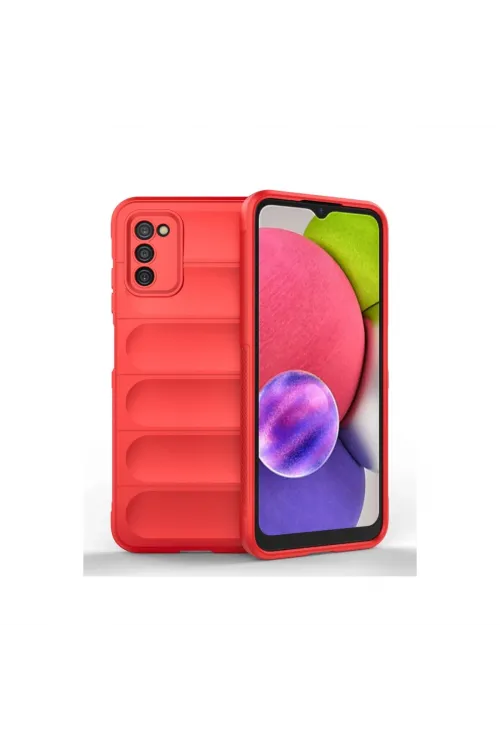 Samsung Galaxy A03s Kılıf Optimum Silikon - Kırmızı