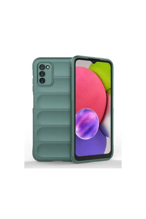 Samsung Galaxy A03s Kılıf Optimum Silikon - Koyu Yeşil
