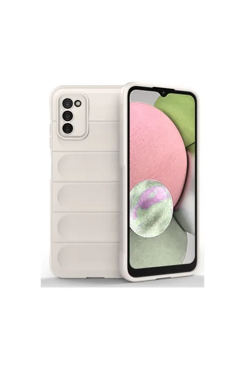 Samsung Galaxy A03s Kılıf Optimum Silikon - Krem
