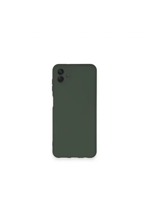 Samsung Galaxy A04 Kılıf Nano İçi Kadife Silikon - Koyu Yeşil