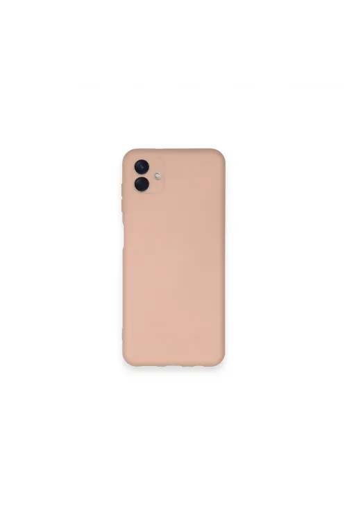 Samsung Galaxy A04 Kılıf Nano İçi Kadife Silikon - Pudra