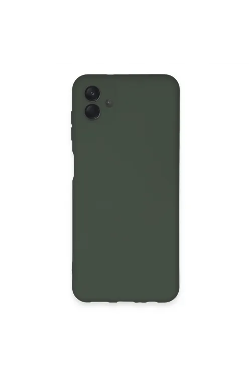 Samsung Galaxy A04e Kılıf Nano İçi Kadife Silikon - Koyu Yeşil