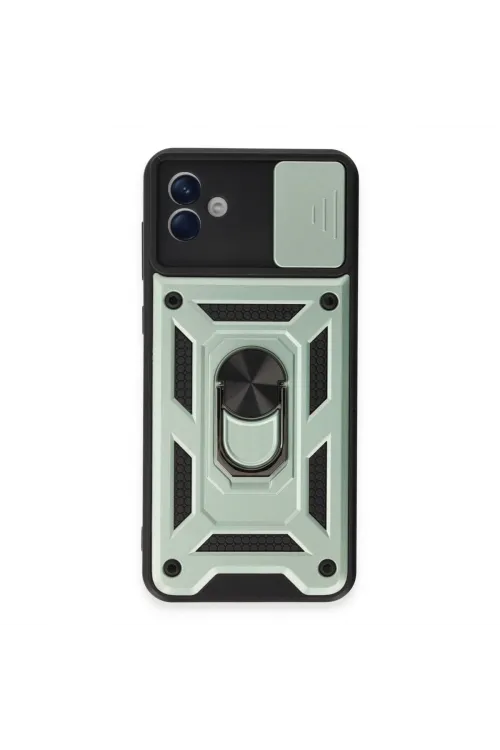 Samsung Galaxy A04e Kılıf Pars Lens Yüzüklü Silikon - Yeşil