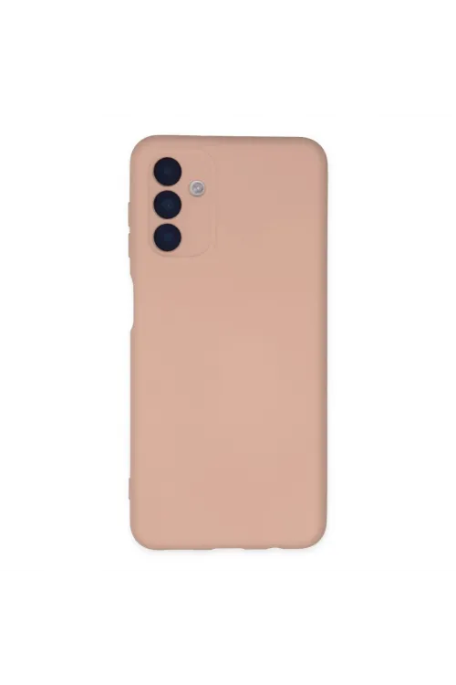 Samsung Galaxy A04s Kılıf Nano İçi Kadife Silikon - Pudra