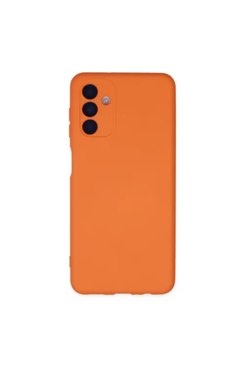 Samsung Galaxy A04s Kılıf Nano İçi Kadife Silikon - Turuncu