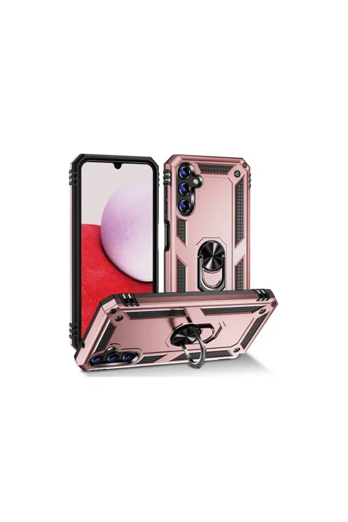 Samsung Galaxy A04s Kılıf Sofya Yüzüklü Silikon Kapak - Rose
