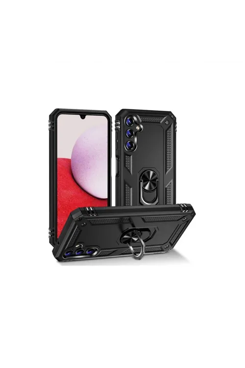 Samsung Galaxy A04s Kılıf Sofya Yüzüklü Silikon Kapak - Siyah