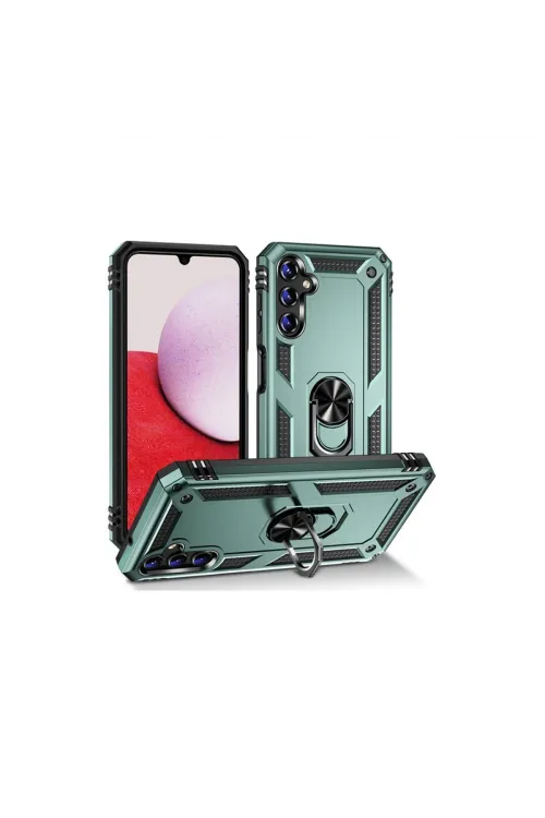 Samsung Galaxy A04s Kılıf Sofya Yüzüklü Silikon Kapak - Yeşil
