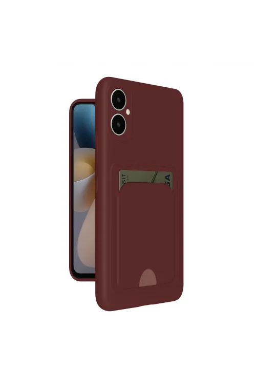 Samsung Galaxy A05 Kelvin Kartvizitli Silikon - Bordo