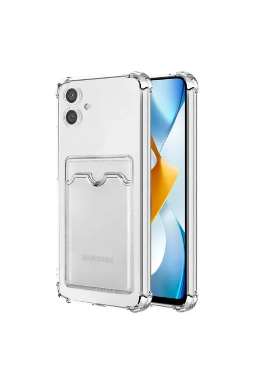 Samsung Galaxy A05 Kılıf Kart Şeffaf Silikon - Şeffaf
