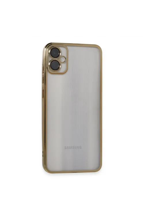 Samsung Galaxy A05 Kılıf Razer Lensli Silikon - Gold