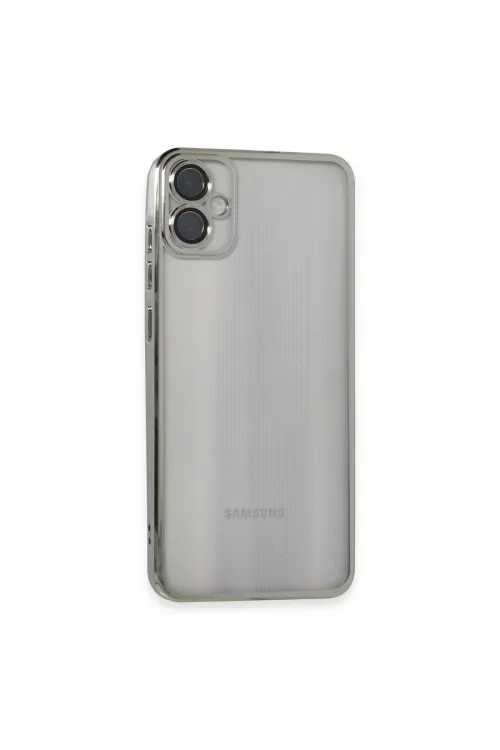 Samsung Galaxy A05 Kılıf Razer Lensli Silikon - Gümüş