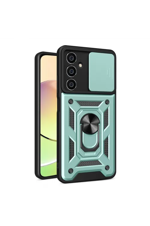 Samsung Galaxy A05s Kılıf Pars Lens Yüzüklü Silikon - Yeşil