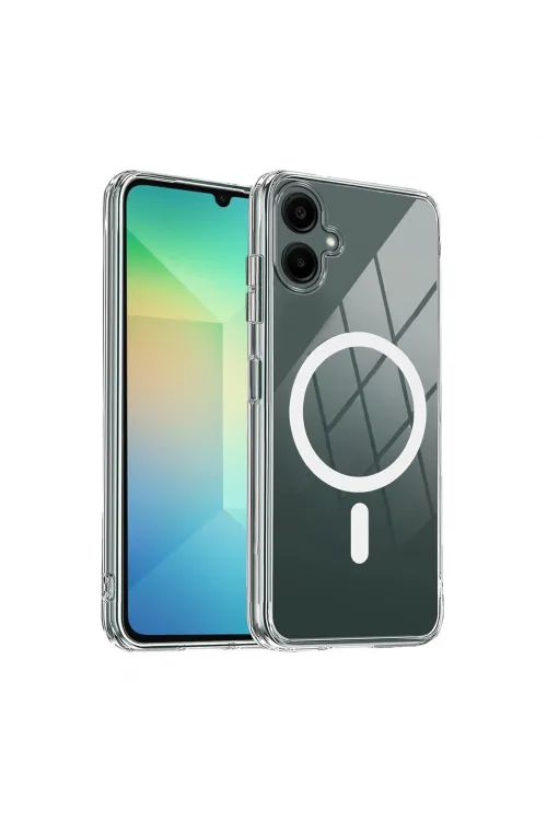 Samsung Galaxy A06 Combo Sert Şeffaf Magsafe Kapak - Şeffaf