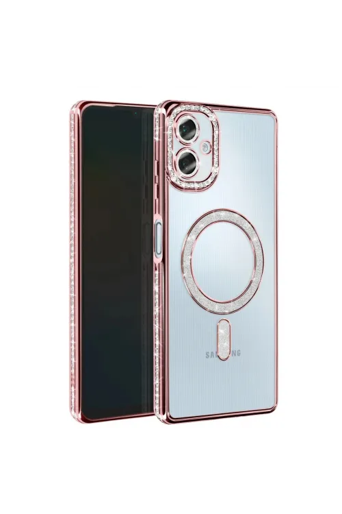 Samsung Galaxy A06 Joke Simli Magneticsafe Kılıf - Pembe