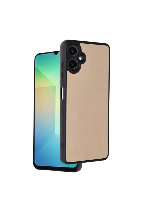Samsung Galaxy A06 Kılıf Aras Deri Kapak - Pudra