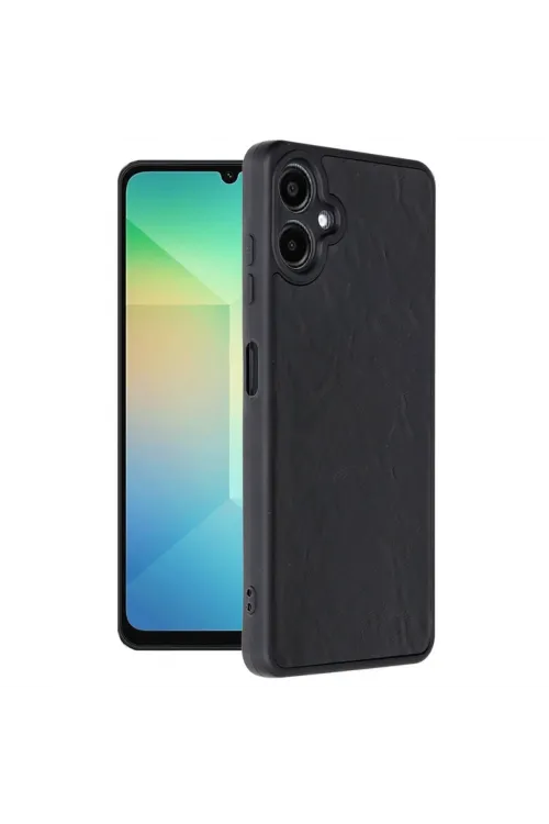 Samsung Galaxy A06 Kılıf Aras Deri Kapak - Siyah