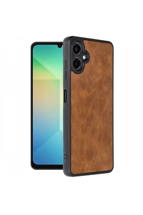 Samsung Galaxy A06 Kılıf Aras Deri Kapak - Taba