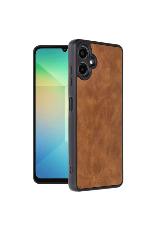Samsung Galaxy A06 Kılıf Aras Deri Kapak - Taba
