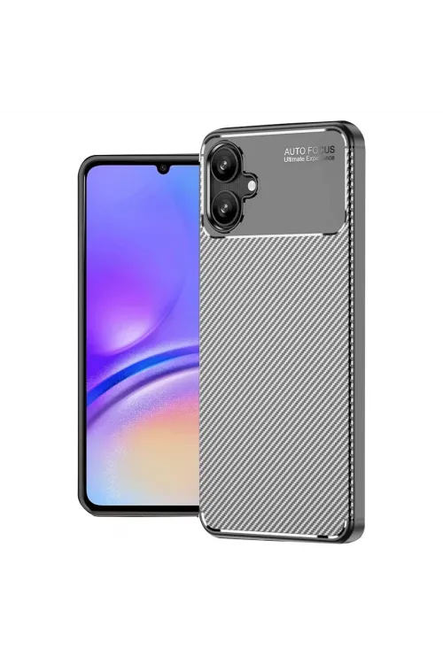 Samsung Galaxy A06 Kılıf Auto Focus Karbon Kapak - Gri