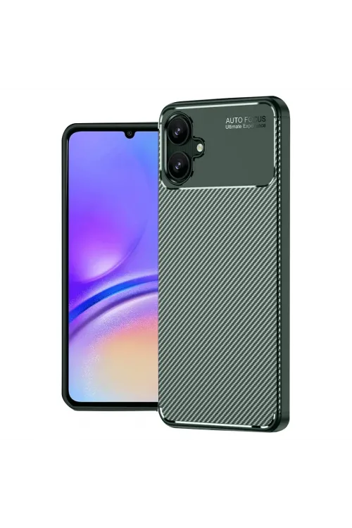 Samsung Galaxy A06 Kılıf Auto Focus Karbon Kapak - Koyu Yeşil