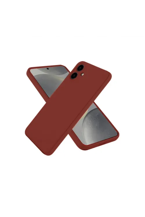 Samsung Galaxy A06 Kılıf First Silikon - Bordo