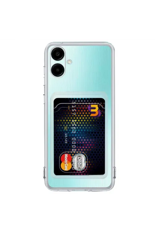 Samsung Galaxy A06 Kılıf Kart Şeffaf Silikon - Şeffaf