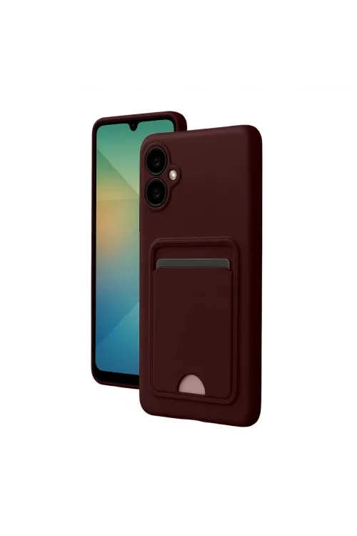 Samsung Galaxy A07 4g Kelvin Kartvizitli Silikon - Bordo