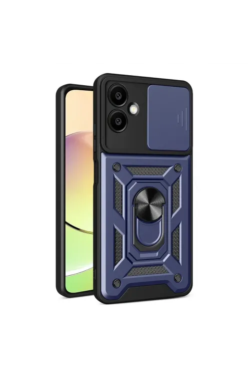 Samsung Galaxy A07 4g Pars Lens Yüzüklü Silikon - Lacivert