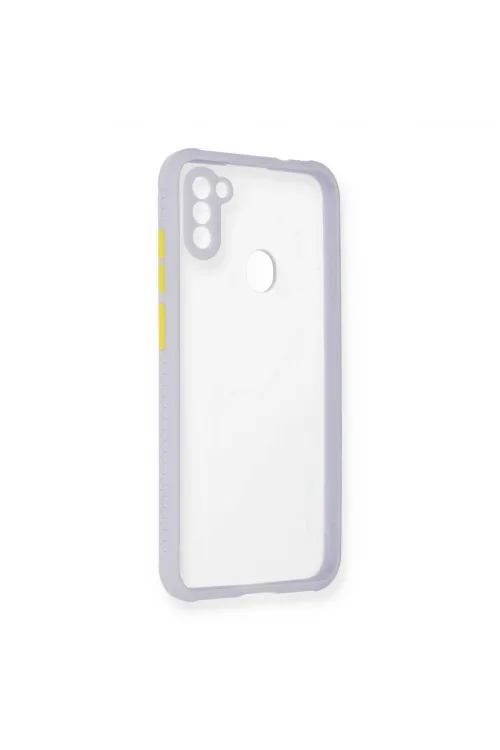 Samsung Galaxy A11 Kılıf Miami Şeffaf Silikon - Lila